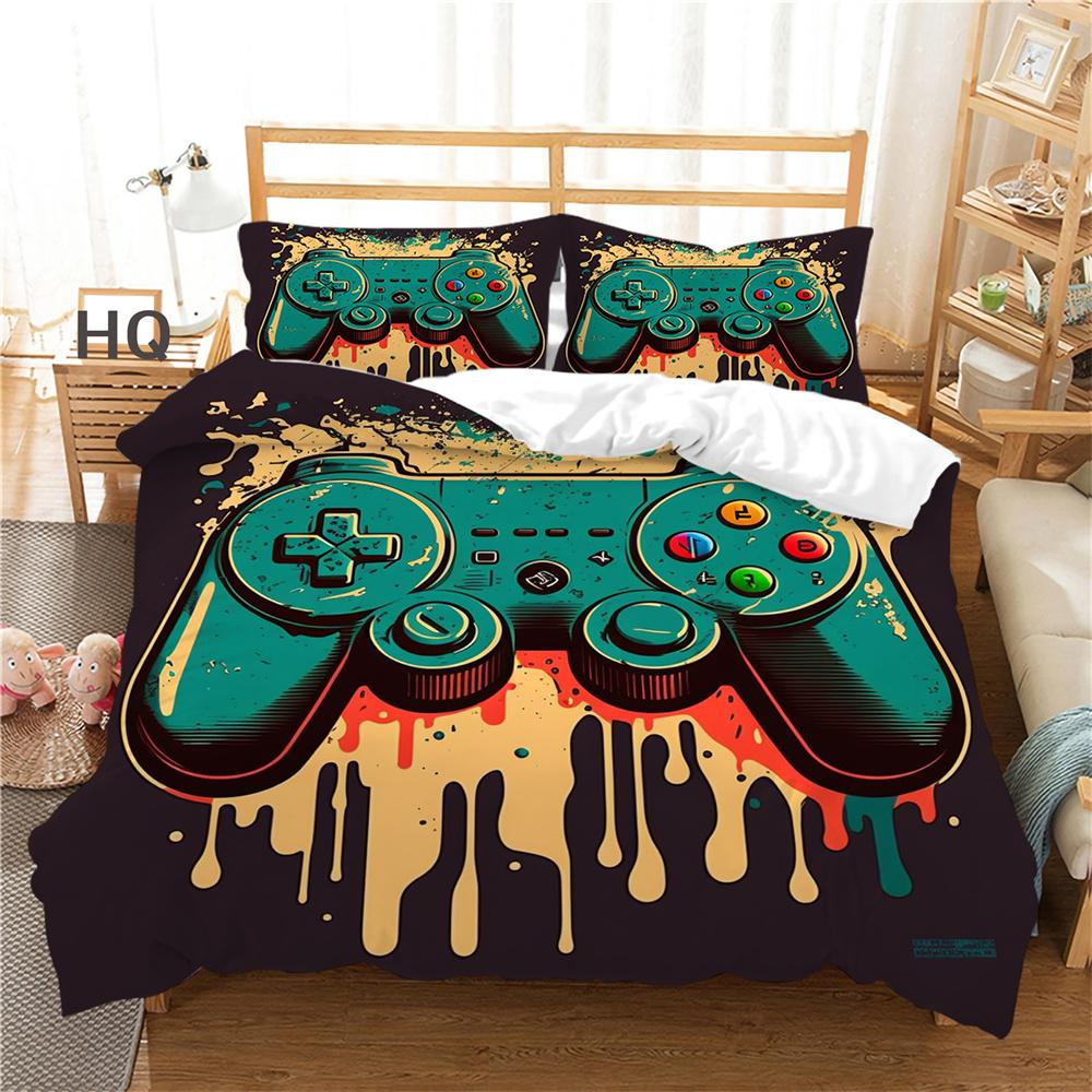 3D Game Console Printing Home Bedding Set King Size Bed Clothes Microfiber High Ranking Duvet Cover Set