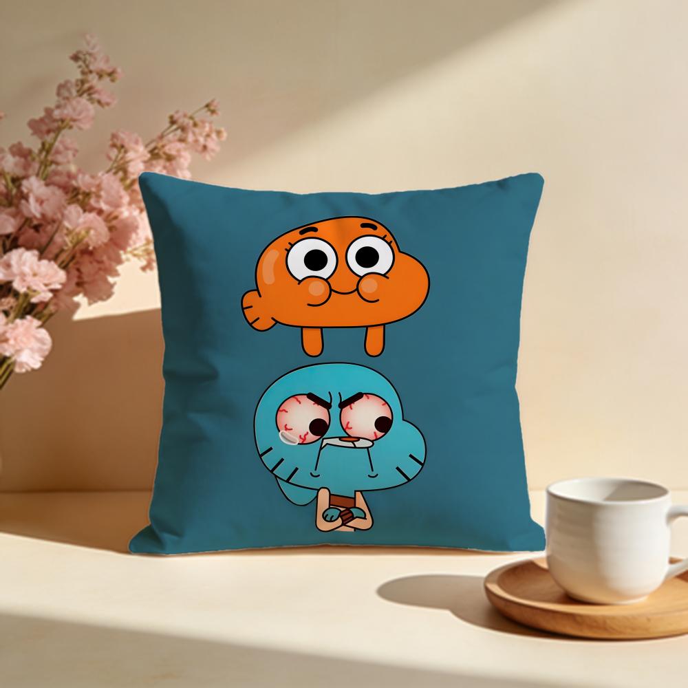 Stylish TThe Amazing World of Gumballable Cushion Cover Stylish Washable Pillow Cover Ideal for Couch Bedroom Car Decoration