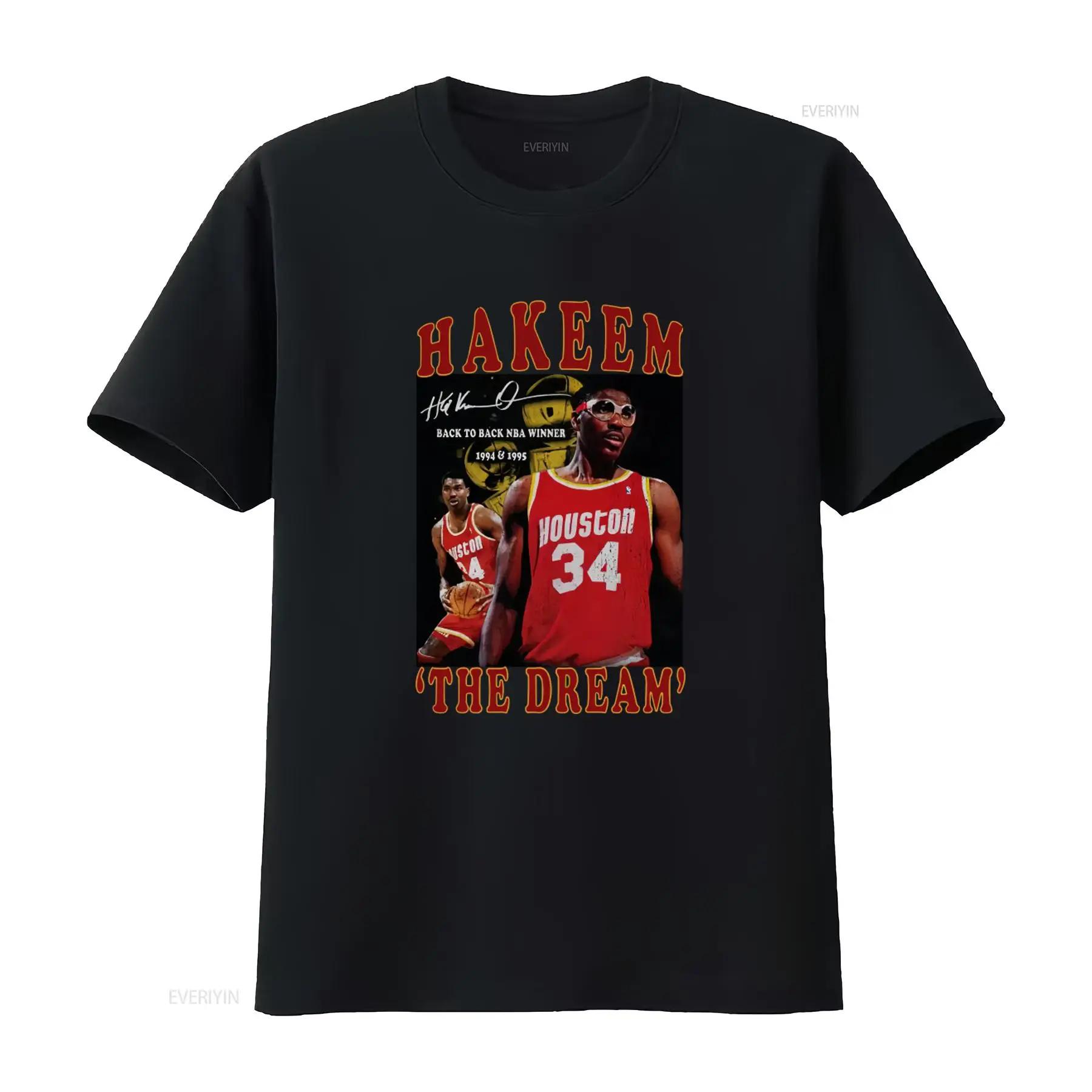 

Hakeem Olajuwon Houston Basketball Player Vintage Style T Shirt S 5XL vintage Washed graphic Slightly Breathable streetwear ... S разноцветный
