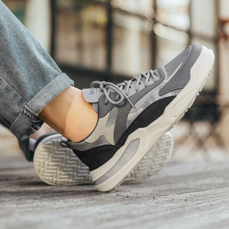Mens Running Shoes 2026 New Outdoor Sports Trendy High Quality Leather Anti Slip Wear Resistant Daily Casual Sneakers for Men