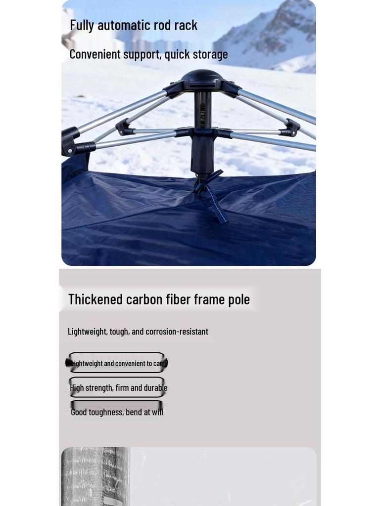 Four-Season Double-Layer Waterproof Tent with Quick-Open Design, Two Doors, Windows, and Ventilation for Camping.