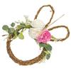 Easter Bunny Vine Hoop Handcrafted Flower Circle Handmade Decoration Spring Door Hangings Rabbit Garlands Accessory