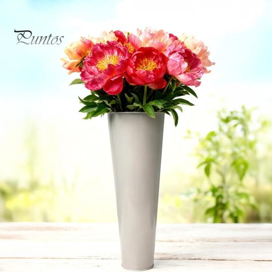 Living Room Corner Ornament 15.8 Inch Metal Flower Buckets, Rustic Vases, Floral Containers, Hydroponic Commercial Window Landscaping Plant