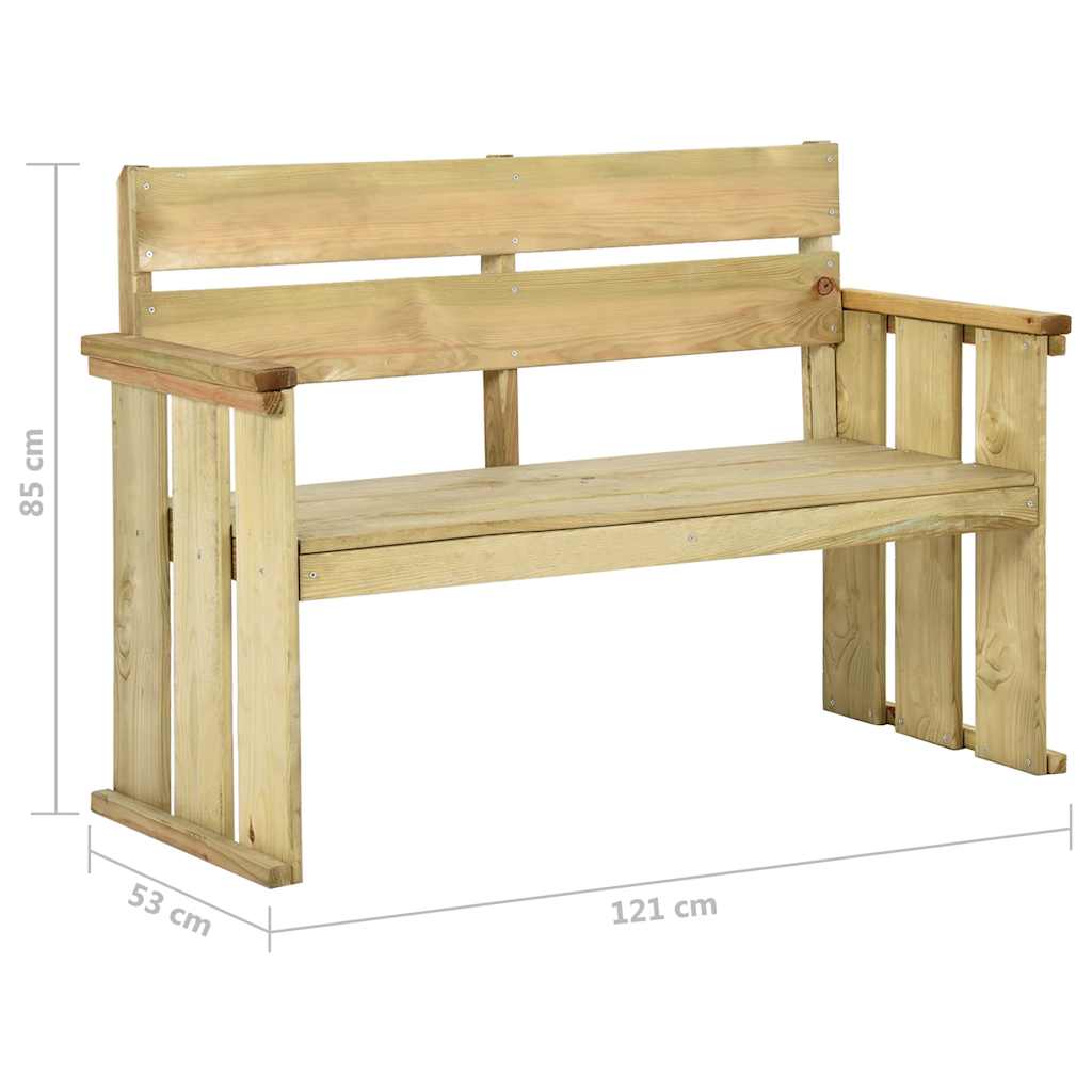 Garden Bench 121 cm Impregnated Pine Wood