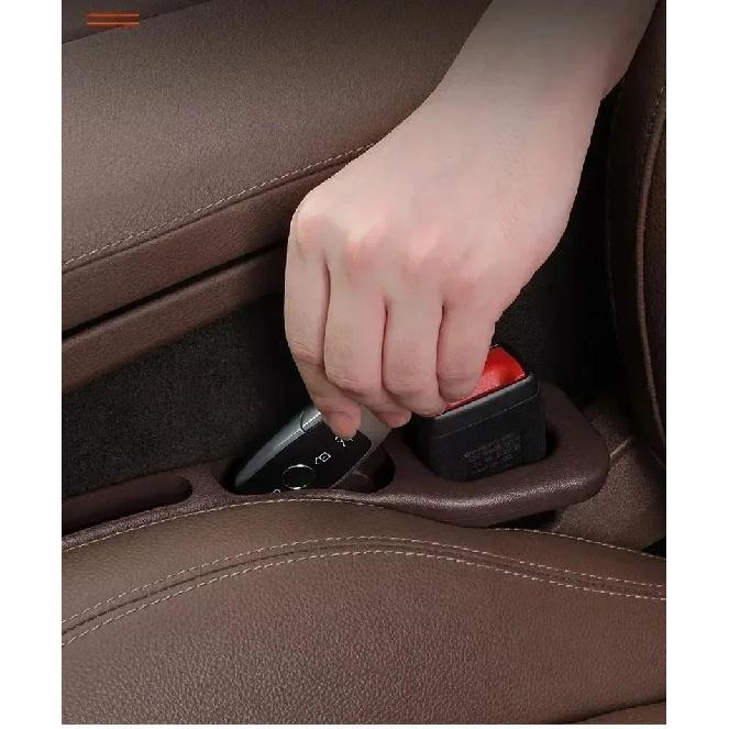 2Pcs Car Seat Gap Filler Organizer PU Waterproof Universal Car Seat Gap Anti-leak Stopper Strip 2Slot Seat Gap Storage Organizer