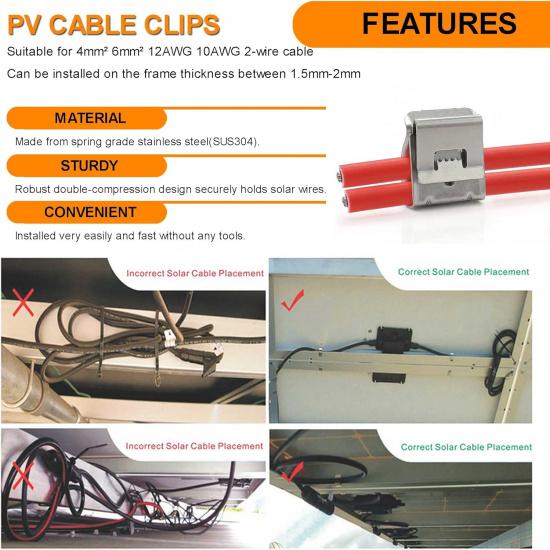 4 Pairs Solar Connector Y Branch Parallel Adapter Cable Wire Plug 2 to 1 Male Female Connectors (M/FF, F/MM) for Solar Panel with PV Cable Clips