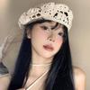 Japanese Style Flower Hat Thin Crochet Knitted Cap Vintage Hollowed Out Beret  Gift