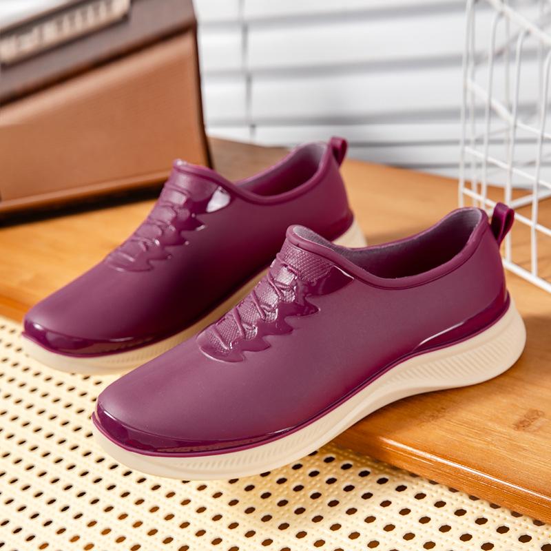 

Женские дождевые сапоги, новые модные, низкие, элегантные, с небольшим горлом, водонепроницаемые, износостойкие, уличные дождевые сапоги 40