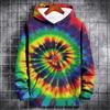 Men's Hoodie  Tie Dye Print Sweatshirts For Men Casual Hooded Shirt Y2k Hoodies Pullover Clothes Harajuku Top Men's Clothing