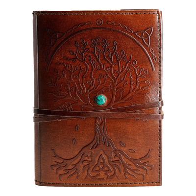 Passion Leather Leather Journal Brown 8x6 Inch Refillable Lined Tree of Life Handmade Writing Notebook Diary Leather Bound Daily Notepad for Women and