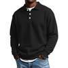 Men's Casual Long Sleeve Waffle Knit Polo Shirt Button Collar Pullover Lightweight Comfortable Fit Layering Top