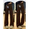 Maillard Women's Plus Size High-Waist Coffee Brown Slim-Fit Wide-Leg Jeans