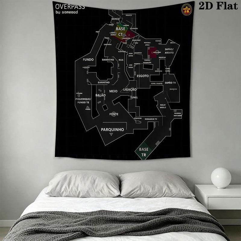 CS2 Karten Wandbehang Bedruckte Stoffdecke Dekorative Wandteppiche für Schlafzimmer Wohnzimmer Heimdekoration