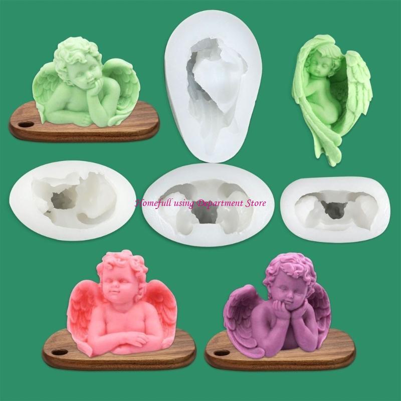 Geflügelter Baby-Statue Silikonform für Kerzen- und Seifenherstellung Silikonformen für handgemachtes Valentinstagsgeschenk