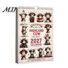 Monthly Wall Calendar Highland Cow 2027, Cute Hanging Planner for Home Holiday Gift Friends Office, Rustic Farmhouse Desk Decor, Unique Lovers
