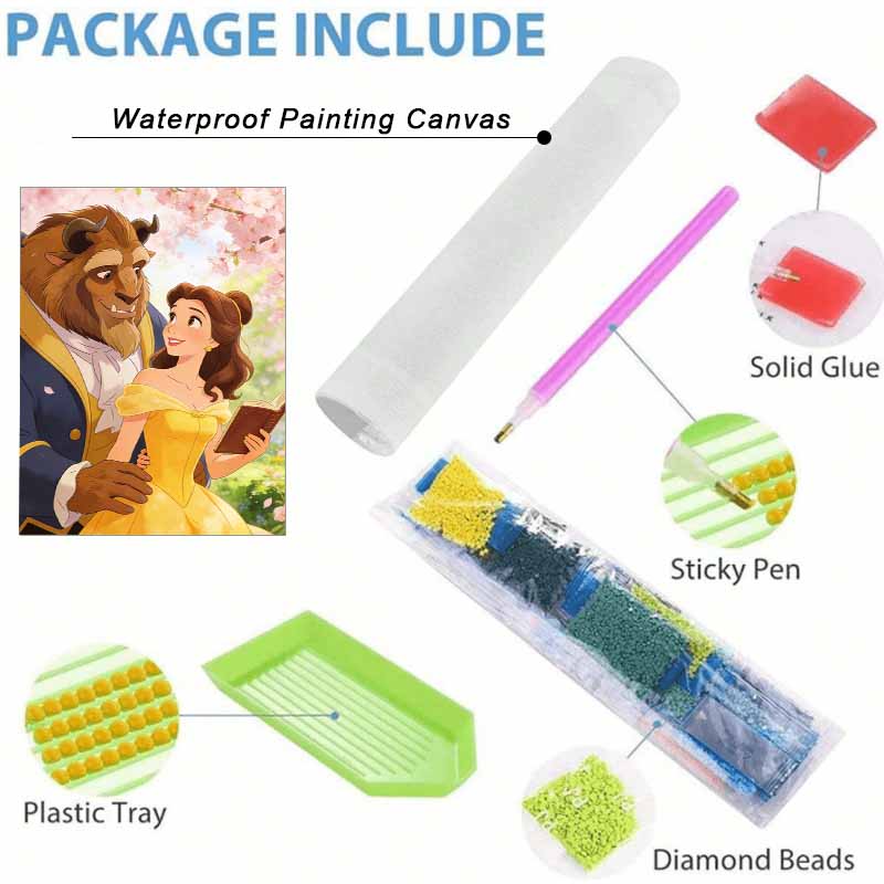 Disney Beauty and the Beast Diamond Paint Painting Art Kit Handmade DIY5D Home Decor Gift
