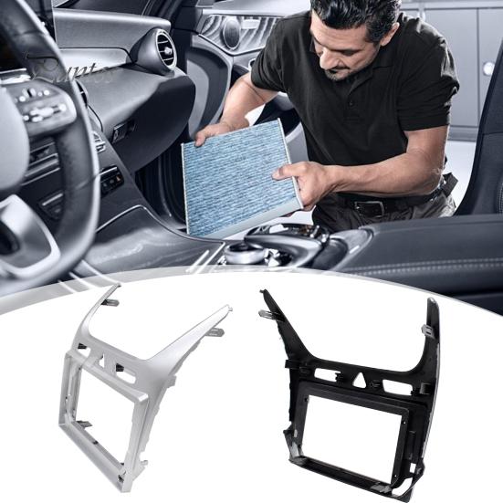 Double Din Dash Kit 10-Inch Car Radio Fascia Frame for Cobalt 2016+, Center Console Silver Mounting Faceplate Navigation Bracket, Stereo Install Bezel