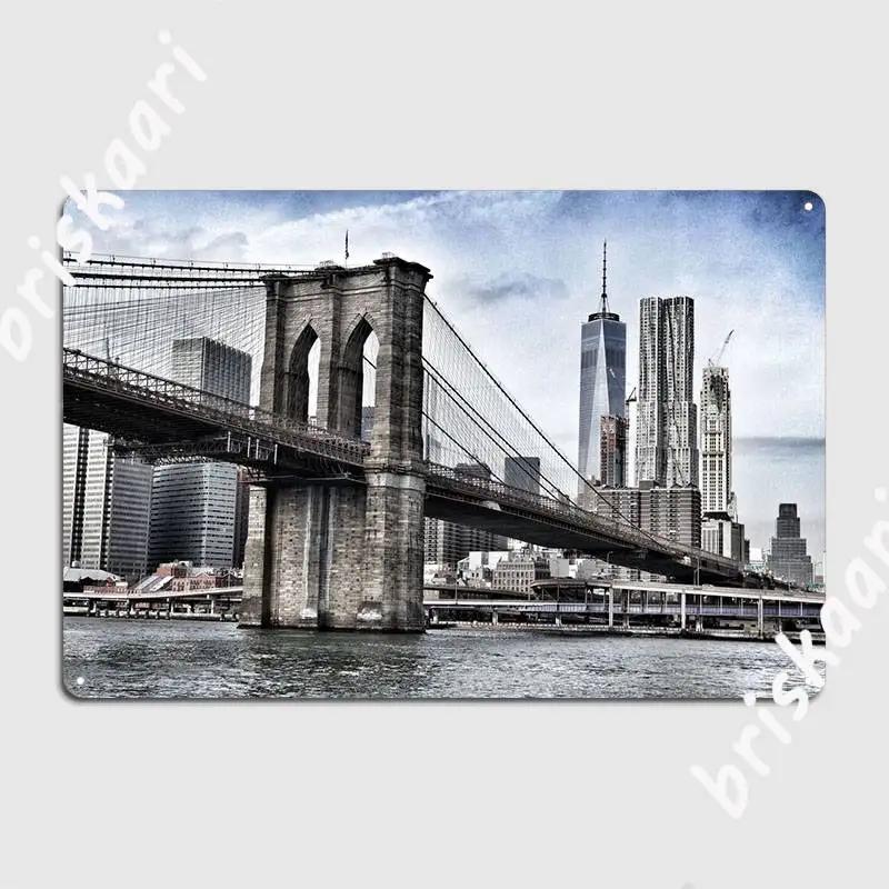 New York City Skyline Usa Metal Sign Retro Cinema Cinema Garage Wall Decor Tin Sign Posters 20X30CM