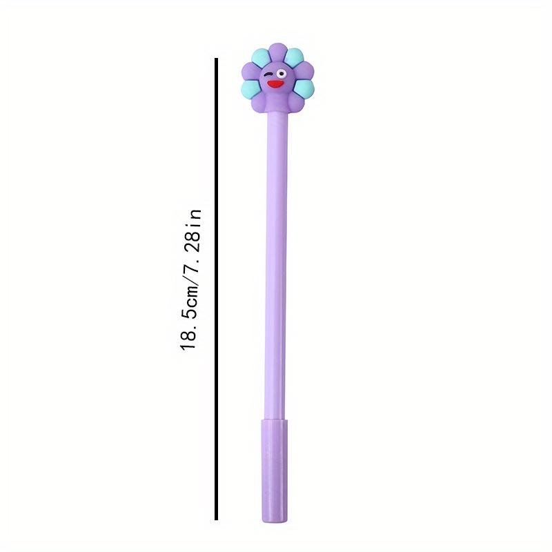 Back To School Season 12pcs 0.5mm Creative Cartoon Soft Glue Sun Flower Shape Neutral Pen Cute Sign Pen Gift Pen Exam Pen