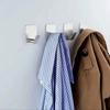 3pcs Stainless Steel Adhesive Hooks Rust Proof Bathroom Clothes Hooks  Organization Accessory