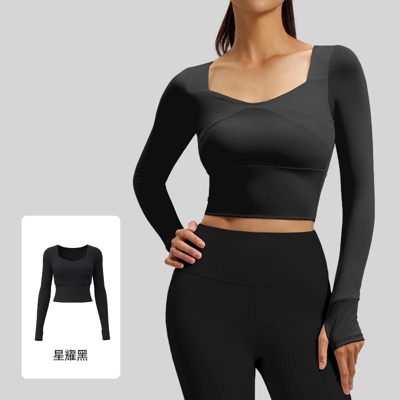 Spring and Autumn Tight Fitness Running Sports Tops for Women Long-sleeved Yoga Clothes