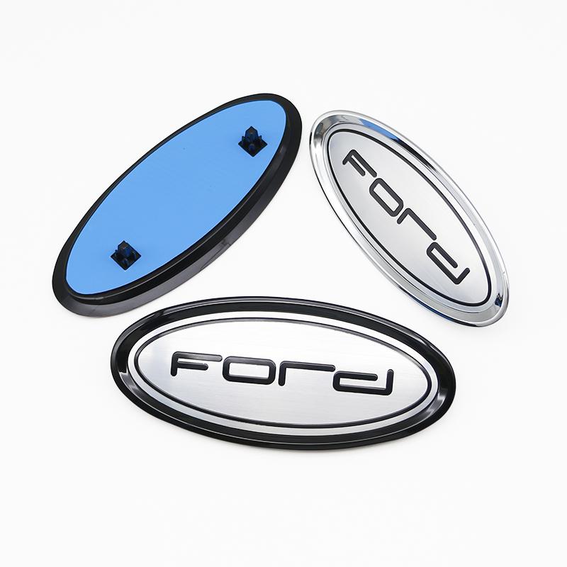 IYGU3 Ford Badge ABS 3D Letter Emblem Sticker Front Hood & Rear Trunk Tailgate For Ford Fiesta Ranger Mondeo Focus Escape Kuga Edge