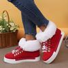 Autumn/Winter New Women'S Flat Snow Boots, Christmas Style Furry Short Boots, Warm And Non-Slip Casual Women'S Shoes