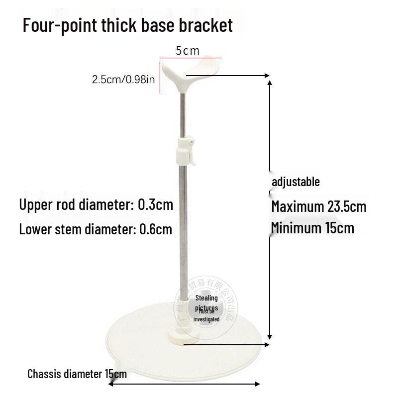 Adjustable Stainless Steel Doll Stand for 30cm to 60cm BJD Dolls with Multiple Support Points