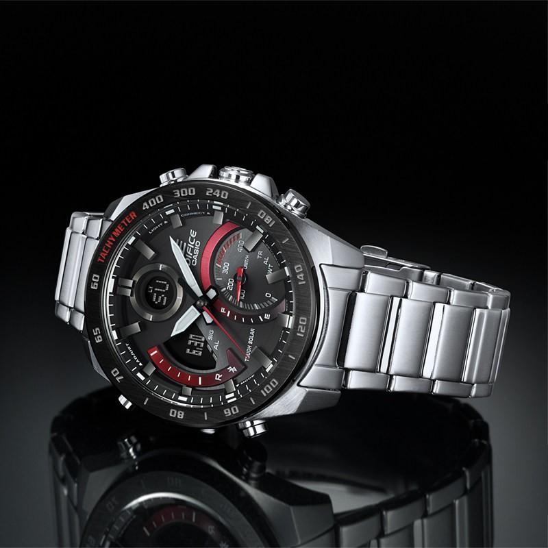 Casio EDIFICE Series Contrast Color Business and Casual Bluetooth Connection Solar Quartz Movement Stainless Steel Strap Japanese and ECB-900DB-1A