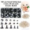 Newest 100PCS/Box Doll Eyes Cartoon Safety Eyes for Handmade Eyes Doll for Bear Craft Stuffed Toys Doll Accessories Gifts 8-16mm