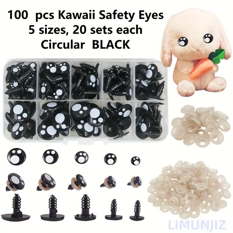 Newest 100PCS/Box Doll Eyes Cartoon Safety Eyes for Handmade Eyes Doll for Bear Craft Stuffed Toys Doll Accessories Gifts 8-16mm
