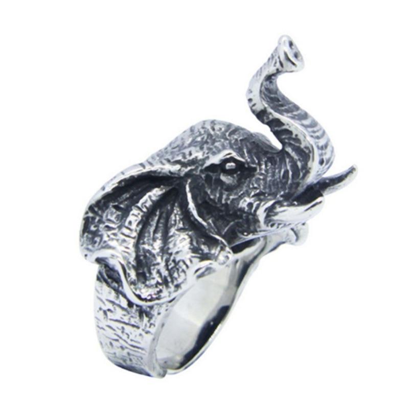 Thailändischer Vintage Elefant Punk Schmuck Ring