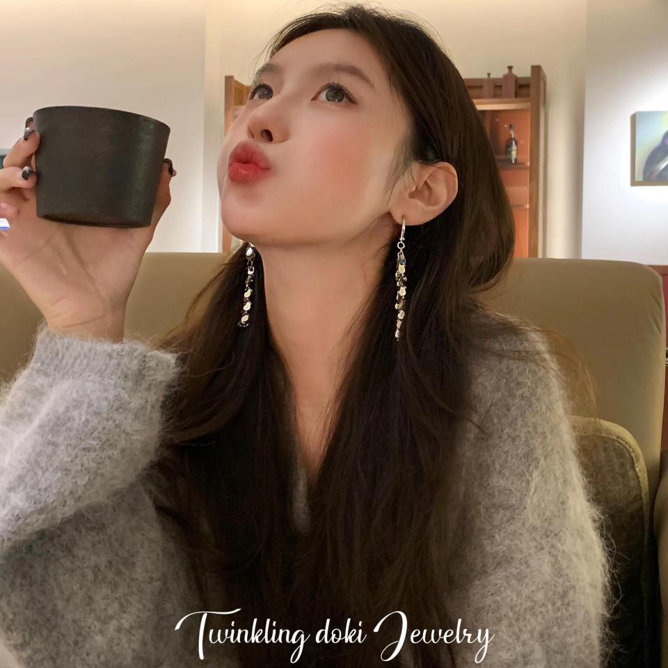 Sparkling Wheat Tassel Earrings: Autumn/Winter High-End Luxury Ear Ornaments for Women F7669677S8M65S