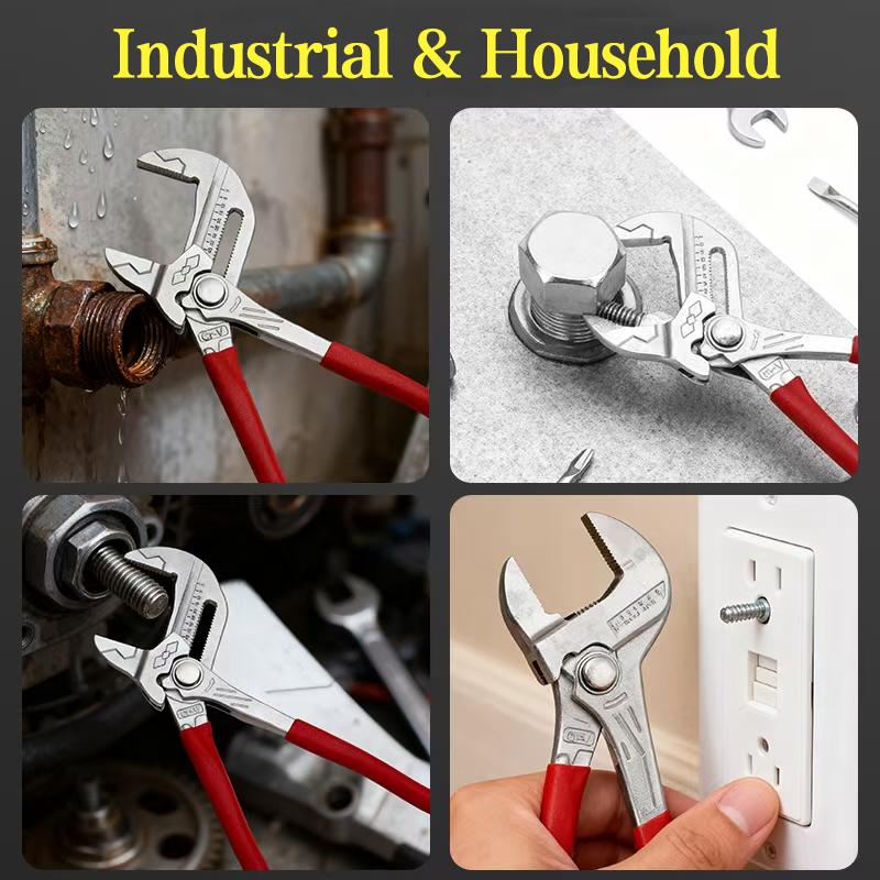 10‘’ Multifunctional Adjustable Wrench Press Pliers Eagle Beak Water Pipe Pliers Clamp Large Opening Plumbing Household Tools