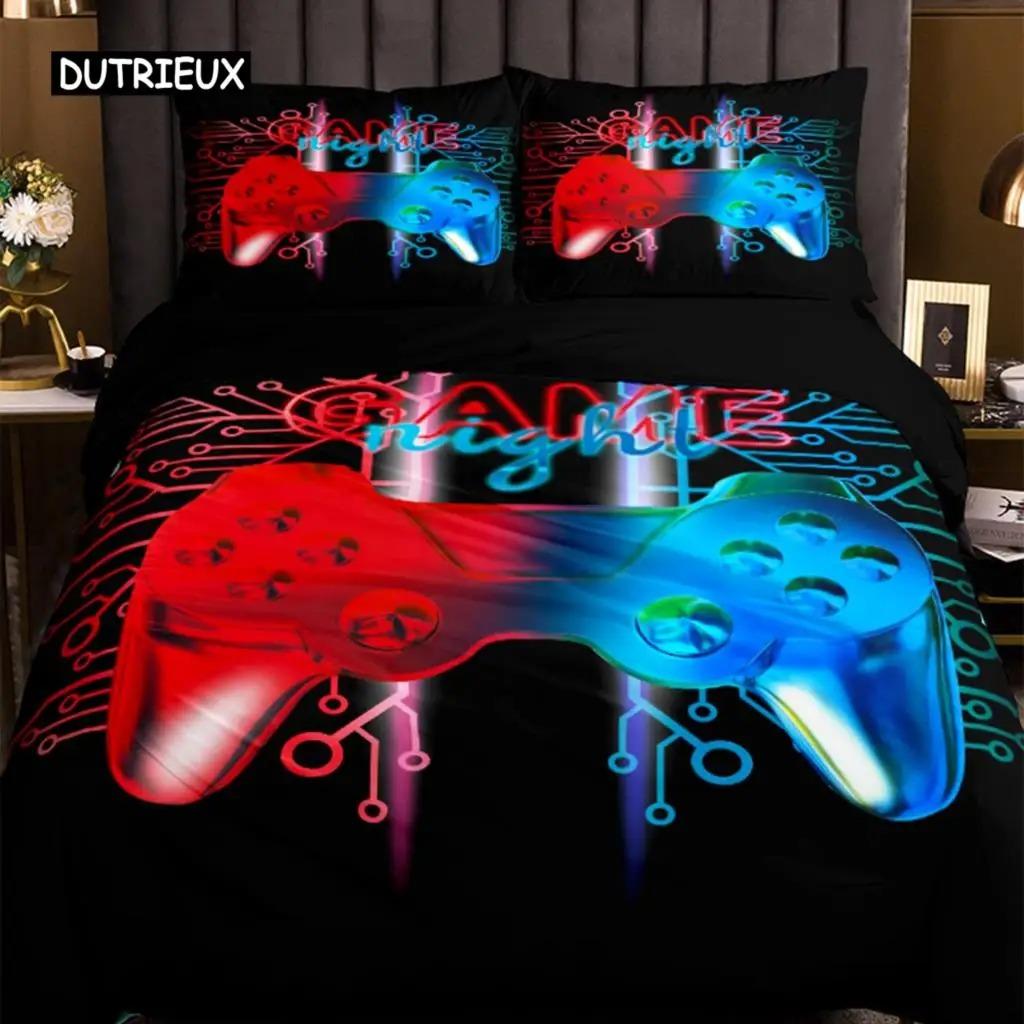 Gamepad Bedding Set Queen Size Duvet Cover Creative Black Bed Comforter Cover Set Polyester Quilt Cover Bedclothes 2/3Pcs