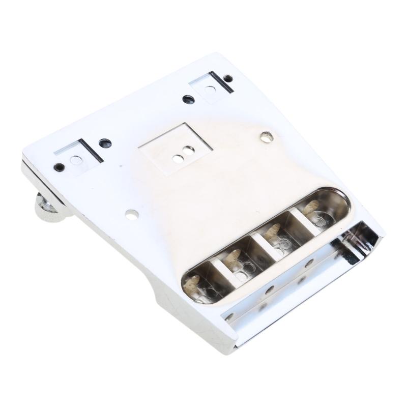 4 String Electric Bass Guitar Bridge Hard Tail Fixed Bass Guitar Bridge Roller Saddles Bridge for Bass Guitar Part