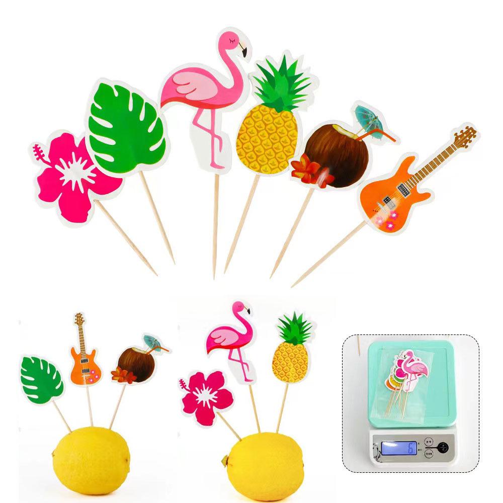 Hawaiian Party Set: 3D Honeycomb Fruit Straws, Umbrella Picks, Pineapple & Watermelon Decorations