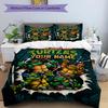3pcs Custom Name Ninja Turtles Printed Bedding Set Duvet Cover Closure Includes 1 Duvet Cover & 2 Pillowcases, Soft and Comfortable for All Seasons.