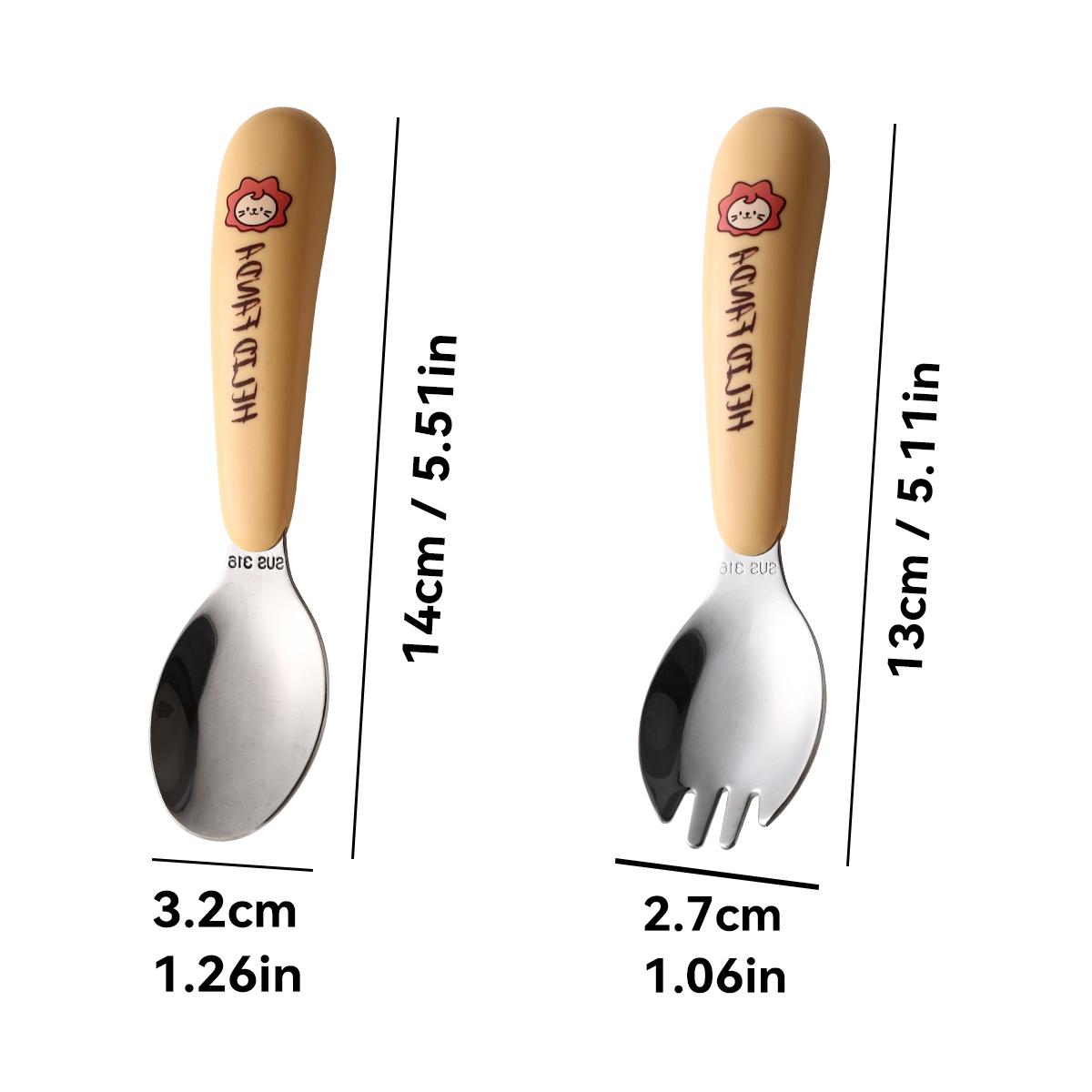 

Портативный детский набор столовых приборов из нержавеющей стали 316, симпатичные столовые приборы для кормления, ложка, вилка, обучающие палочки для еды, детские столовые приборы