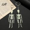 Gothic Skeleton Keychain Movable Joints Keychain Glow-in-the-Dark Keyring for Halloween Handbag Backpack Purse Charm Men Women Decorative