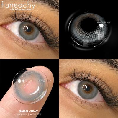 FUNSACHY Colorcon Natürliche Kontaktlinsen für die Augen Farbige Augen Braun Grau Kontaktlinsen Hochwertige Schöne Pupille Kosmetik 2St