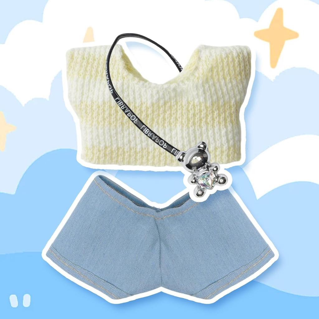 Cimoon Plush Clothes, Outfit Only, 15cm17cm Plush Doll Clothes, Doll Clothes, Plush Doll Dress-Up, Cute Costume, DIY Accessories, Doll Suit,