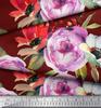 Soimoi Japan Crepe Satin Fabric Leaves,Poppy & Peony Flower Decor Fabric Printed Metre 42 Inch