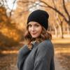 Elastic Knitted Woolen Hat Solid Color Flower Beanie Hat Personality Winter Warm Hat  Girl