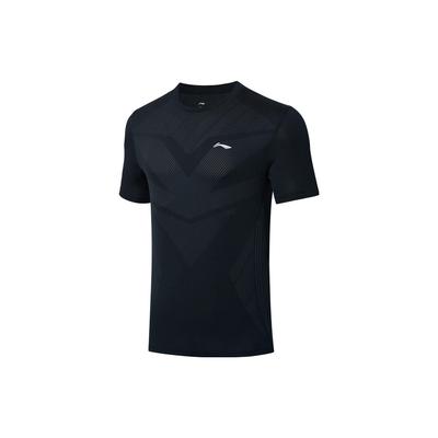 Li Ning Serie Tennis da Tavolo Logo Girocollo Manica Corta Asciugatura Rapida T-Shirt Top Unisex Nera ATST033-1