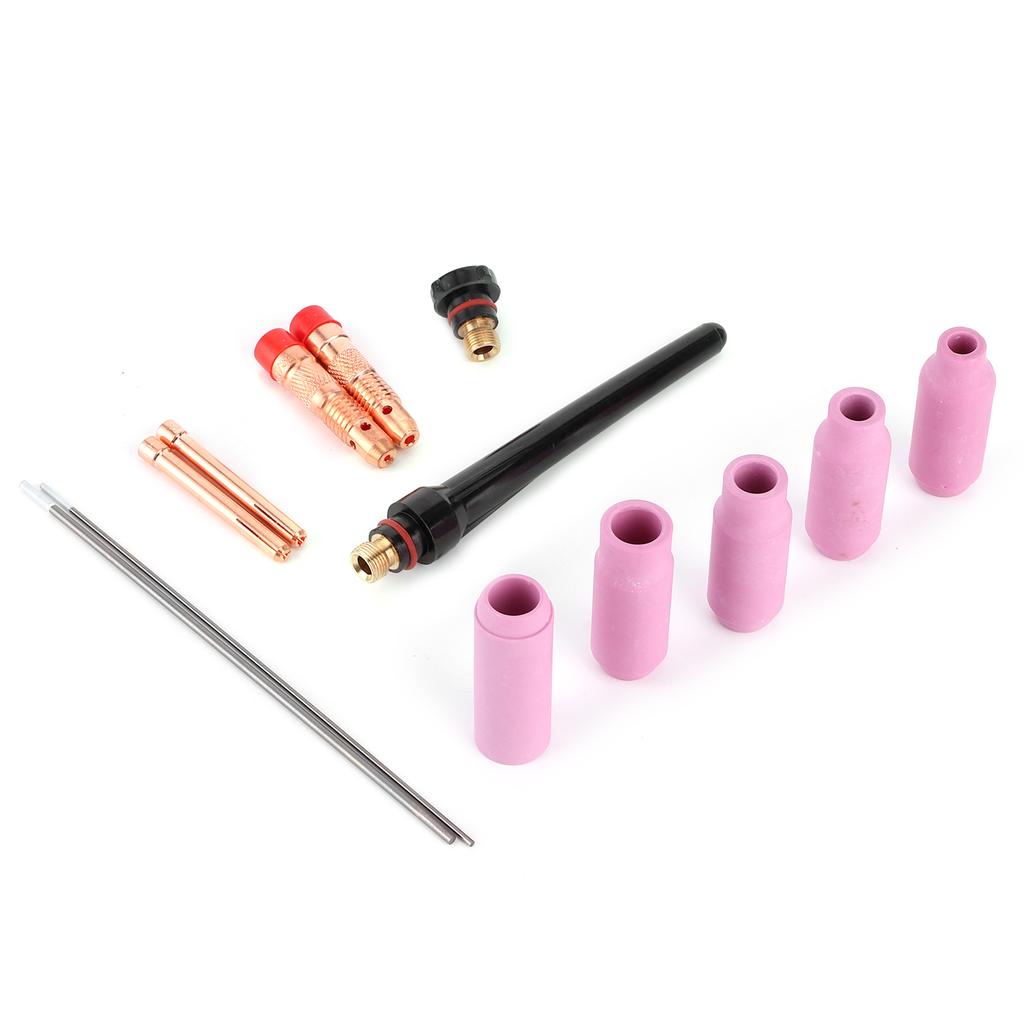 13-teiliges Set Schweißdüse TIG Gaslinse Keramik Kontaktdüse mit Wolframnadel für Brenner 171826