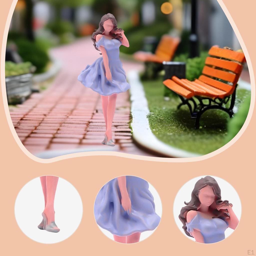 1/64 Miniature Girl Figures 1:64 Scale Mini,Collection Realistic Diorama Tiny People Model for