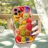 Phone case: 2D flat, suitable for iPhone 18 17 16 15 14 13 12 Pro protective case, fruit family, perfect Christmas and Halloween holiday gift