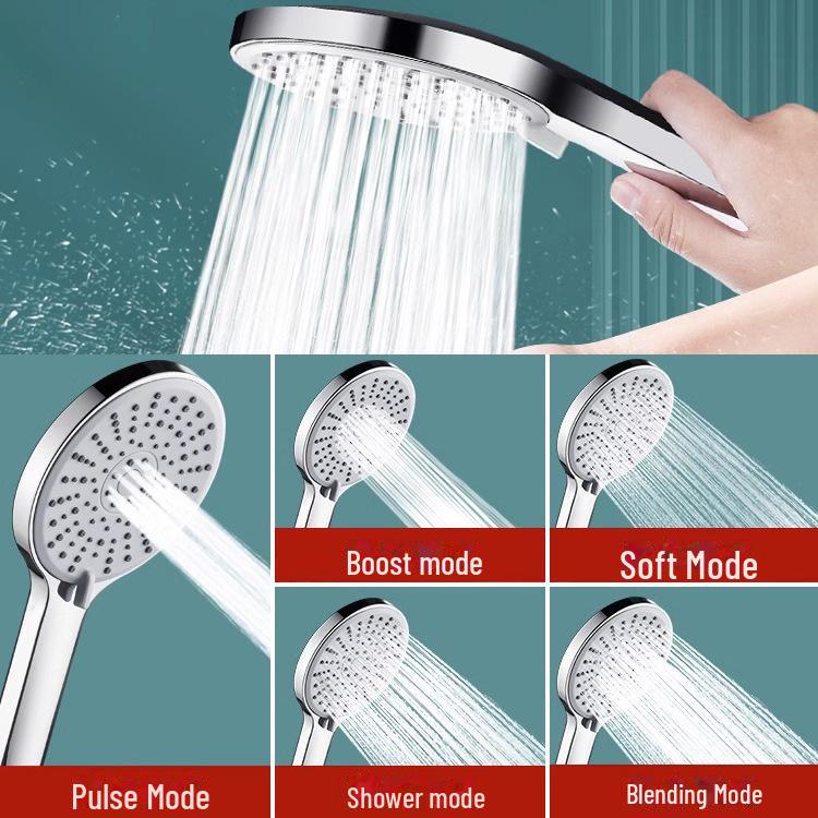 Large Five-Speed Pressurized Shower Head with Handheld and Yuba Water Heater