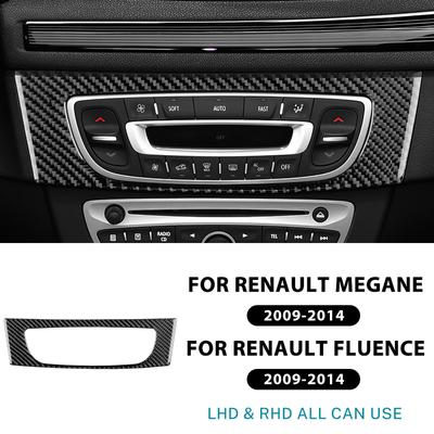 Fibra de Carbono Real Macia Para Renault Fluence Megane 3 MK3 III RS 2009 2010 2011 2012 2013 2014 LHD RHD Controle Central Adesivo de CD